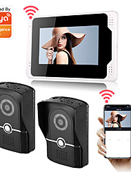 cheap -WIFI / Wired Wireless Recording 7inch Monitor Video Intercoms Home Security System Video Doorbell Door phone with 1080P HD camera Multi-language support remote control Tuay APP