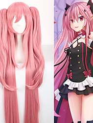cheap -Seraph of the End Krul Tepes Cosplay Wigs Women&#039;s With 2 Ponytails 30 inch Heat Resistant Fiber Straight Pink Teen Adults&#039; Anime Wig