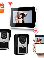 cheap -WIFI / Wired Tuya Smartlife 1080P HD Camrea 7inch Monitor Video door bell Visual Intercom Rainproof Door Camera PIR Motion Detector