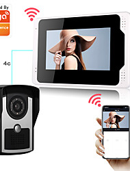 cheap -2.0MP Tuya App Wired/Wifi Doorbell 1080P HD Camera 7 inch Monitor Smart Home Video Intercom Doorbell PIR Motion Detection Security CCTV