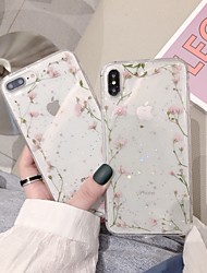 cheap -Phone Case For Apple Back Cover iPhone 12 Pro Max 11 SE 2020 X XR XS Max 8 7 Pattern Glitter Shine Flower / Floral Glitter Shine TPU