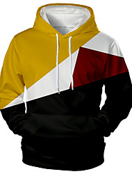 cheap -Men&#039;s Pullover Hoodie Sweatshirt Graphic 3D Hooded Daily 3D Print 3D Print Hoodies Sweatshirts  Long Sleeve Yellow