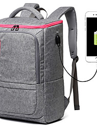 cheap -Unisex Backpack School Bag Rucksack Functional Backpack Oxford Cloth Solid Color Large Capacity Waterproof Zipper Daily Traveling Gray
