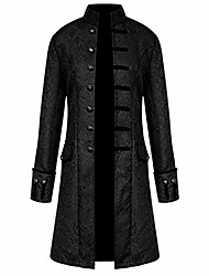 cheap -men vintage tailcoat jacket overcoat outwear buttons coat gothic medieval steampunk victorian frock coat black