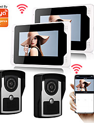 cheap -Tuya Smartlife 1080P HD Camera DoorBell 7inch Monitor Video door bell Visual Intercom Rainproof Door Camera PIR Motion Detectore Snapshot