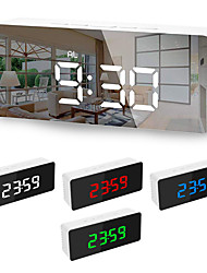 cheap -LED Light Mirror Alarm Clock with Dimmer Nap Temperature Function for Office Bedroom Travel Digital Clock Home Decor
