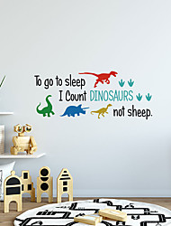 cheap -Cartoon Color Dinosaur English Letter Removable PVC Wall Stickers  Home Decoration Wall Decal Wall Decoration for bedroom living room Background Decoration Removable Sticker 57*24CM