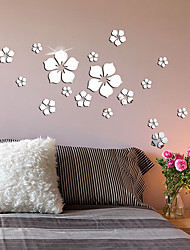 cheap -Floral / Botanical Wall Stickers Mirror Decorative Wall Stickers, Acrylic Home Decoration Wall Decal Wall Decoration 1pc Wall Stickers for bedroom living room 20*13CM