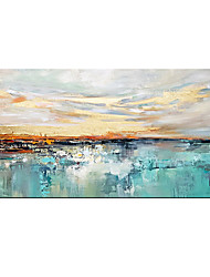 cheap -Handmade Oil Painting Canvas Wall Art Decoration Landscape Lake Sky Abstract for Home Decor Rolled Frameless Unstretched Painting
