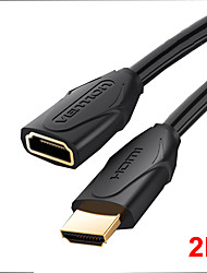 cheap -Vention HDMI-compatible Extender HDMI-compatible Male to Female 4K HDMI-compatible 2.0 Extension Cable for HDTV Nintend Switch PS4 Projector HDMI-compatible Extension Cable 2m
