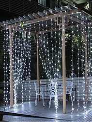 cheap -300 LEDs Curtain String Lights with Remote Control 3x3M Christmas Décor Lights for Christmas New Year&#039;s Curtain Window Roof String Lights