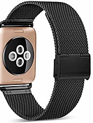 cheap -metal band compatible for apple watch band 38mm 40mm 42mm 44mm, stainless steel mesh loop adjustable wristband for iwatch series 6/se 5 4 3 2 1 women men, black
