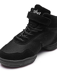 Gtagain Modern Dance Trainers Women Black Split Sole Mesh Shoe Lace up Sneakers Slip Resistant Jazz Ballroom Teaching Practice Sports Outdoor Shoes