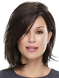cheap -Synthetic Wig Straight Asymmetrical Wig Short Black / Brown Synthetic Hair Women&#039;s Fashionable Design Highlighted / Balayage Hair Exquisite Brown