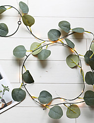 cheap -Artificial Eucalyptus Leaf Rattan Garland String Lights Vine Fairy Lights 6.6ft 20 LED Copper Wire Battery Powered Decor for Home Kitchen Garden Office Wedding Wall