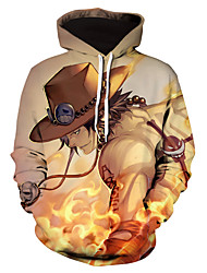 cheap -Inspired by One Piece Portgas D. Ace Cosplay Costume Hoodie Terylene Graphic Printing Harajuku Graphic Hoodie For Men&#039;s / Women&#039;s