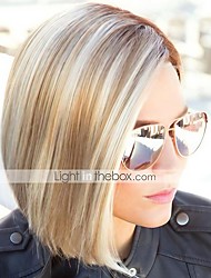cheap -Blonde Wigs for Women Synthetic Wig Straight Bob Wig Short Brown Synthetic Hair Fashionable Design Highlighted / Balayage Hair Exquisite Brown