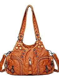 cheap -Women&#039;s Handbags Waterproof Shoulder Strap Tote PU Leather Daily Date Black Brown / Top Handle Bag