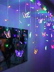 cheap -3.5M Butterfly Shape LED String Strip Light Christmas Gift 96 LED Icicle Curtain Lights Christmas Wedding Holiday Bedroom Decoration Lamp 110V 220V EU Plug US Plug