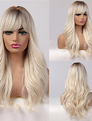 cheap -Blonde Wigs for Women Synthetic Wig / Bangs Curly / Water Wave Style Side Part Capless Wig Grey Synthetic Hair 18 Inch Women&#039;s Cosplay / Women / Synthetic Dark Gray Wig Long Cosplay Wig
