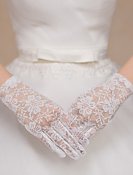 cheap -Polyester / Terylene Wrist Length Glove Lace Applique Edge / Gloves With Floral Wedding / Party Glove