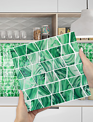 cheap -Imitation Epoxy Tile Sticker Green Mosaic Water Corrugated Wall Sticker House Renovation DIY Self-adhesive PVC Wallpaper Painting Kitchen Waterproof and Oilproof Wall Sticker