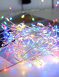 cheap -1X 2M Copper Wire Colorful LED Flexible String Lights Firecracker Fairy Garland Holiday Light for Christmas Window New Year Party Decoration AA Battery Operated
