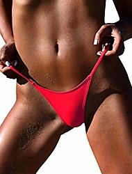 cheap -Women&#039;s Panties Solid Color Personalized Glamorous &amp; Dramatic Carnival Holiday Polyester Only pants Fall Spring Black Red / Bikini Bottom / Ultra Sexy Panty / Summer / G-string Underwear