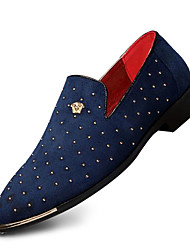 cheap -Men&#039;s Loafers &amp; Slip-Ons Dress Shoes Drive Shoes Driving Loafers Business Classic Wedding Daily Party &amp; Evening Walking Shoes PU Wear Proof Black Blue Fall Spring / Beading / Pointed Toe