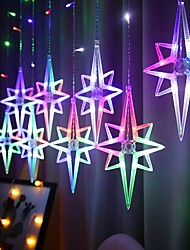 cheap -Ramadan Eid Lights 3M Christmas Polaris LED Curtain Light With 8 Function Controller EU Plug Fairy String Lights Living Room Outdoor Christmas Wedding Decoration 220V