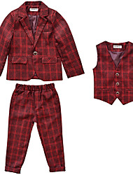 cheap -Kids Boys&#039; Suit &amp; Blazer Formal Evening Striped Long Sleeve Basic Regular Regular Red Gray