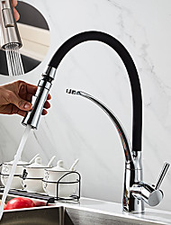 cheap -Brass Kitchen Faucet,Single Handle One Hole Oil-rubbed Bronze Pull-out Portable Spray Kitchen Sink Faucet with Hot and Cold Water
