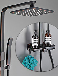 cheap -Shower Faucet with Shelf for Shampoo Bottles / Shower System / Rainfall Shower Head System Set - Handshower Included pullout Rainfall Shower/ Mount Outside Ceramic Valve Bath Shower Mixer Taps