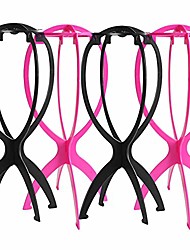 cheap -4 Pack Wig Stands for Multiple Wigs, 14inch Portable Collapsible Durable Wig Holder Wig Dryer and Wig Display Tool for Women (2 Black And 2 Pink)