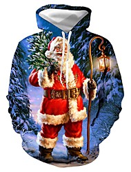 cheap -Inspired by Christmas Santa Claus Christmas Trees Hoodie Anime Polyester / Cotton Blend 3D Printing Harajuku Graphic Hoodie For Women&#039;s / Men&#039;s
