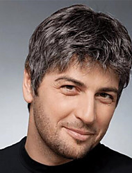 cheap -Brown Wigs for Men Synthetic Wig Straight Short Wig Fluffy Mix Color Wigs