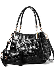 cheap -women&#039;s crocodiles pattern handbags two pieces set tote shoulder bag + wallet