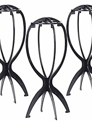 cheap -wig stand 3pcs folding black wig holder for short hair 14.2 inch collapsible display tool wig stands portable traveling hat rack hair dryer