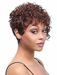 cheap -Brown Wigs for Women Beisd Short Brown Blonde Curly Wigs Short Afro Curly Synthetic Wigs for Black Women Short Pixie Curly Hair Wigs