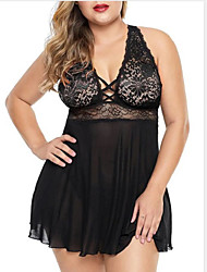 cheap -Women&#039;s Plus Size Bodysuits Cut Out Lace Color Block Valentine&#039;s Day Deep V Spring &amp; Summer Fall &amp; Winter Black Purple Big Size S M L XL XXL / Sexy