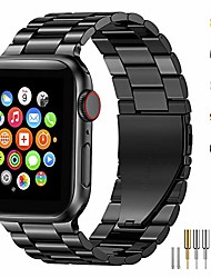cheap -stainless steel metal band for apple watch 38/40/42/44mm strap replacement link bracelet band compatible with apple watch series 6 apple watch series 5 apple watch series 1/2/3/4(black,38/40mm)