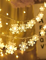 cheap -Christmas Decoration 3M 20 LEDs Snowflake String Lights for Christmas Gift Bedroom Stairs New Year Holidays Wedding Ornament 1 Set Battery Powered 5V