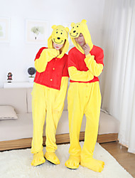 cheap -Adults&#039; Cosplay Costume Halloween Props Party Costume Cartoon Blue Monster Onesie Pajamas Flannel Toison Purple / Yellow / Blue Cosplay For Boys&#039; Girls&#039; Couple&#039;s Animal Sleepwear Cartoon Festival
