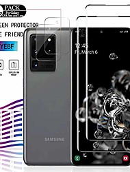 cheap -Phone Screen Protector For SAMSUNG S21 S21 Plus S21 Ultra S20 S20 Plus Tempered Glass 4 pcs High Definition (HD) Scratch Proof Front &amp; Camera Lens Protector Phone Accessory