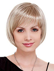 cheap -Synthetic Wig Natural Straight Bob With Bangs Wig Blonde Short Blonde Synthetic Hair Women&#039;s Fashionable Design Cute Classic Blonde