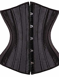 cheap -Corset Women‘s Plus Size Bustiers Corsets Underbust Corset Classic Tummy Control Fashion Solid Color Hook &amp; Eye Lace Up Nylon Polyester Cotton Halloween Wedding Party Birthday Party Fall