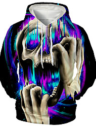 cheap -Men&#039;s Pullover Hoodie Sweatshirt Graphic 3D Skull Front Pocket Hooded Daily 3D Print 3D Print Casual Hoodies Sweatshirts  Long Sleeve Purple