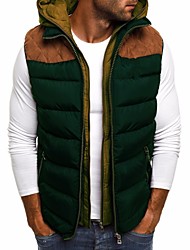cheap -Men&#039;s Vest Regular Coat Regular Fit Jacket Striped Solid Colored Wine Army Green Gray