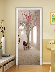 cheap -Self-adhesive Creative Door Stickers Indoor Plum Tree Pattern Living Room Diy Decoration Home Waterproof Wall Stickers