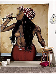 cheap -Wall Tapestry Art Decor Blanket Curtain Picnic Tablecloth Hanging Home Bedroom Living Room Dorm Decoration Polyester African American Black Girl View